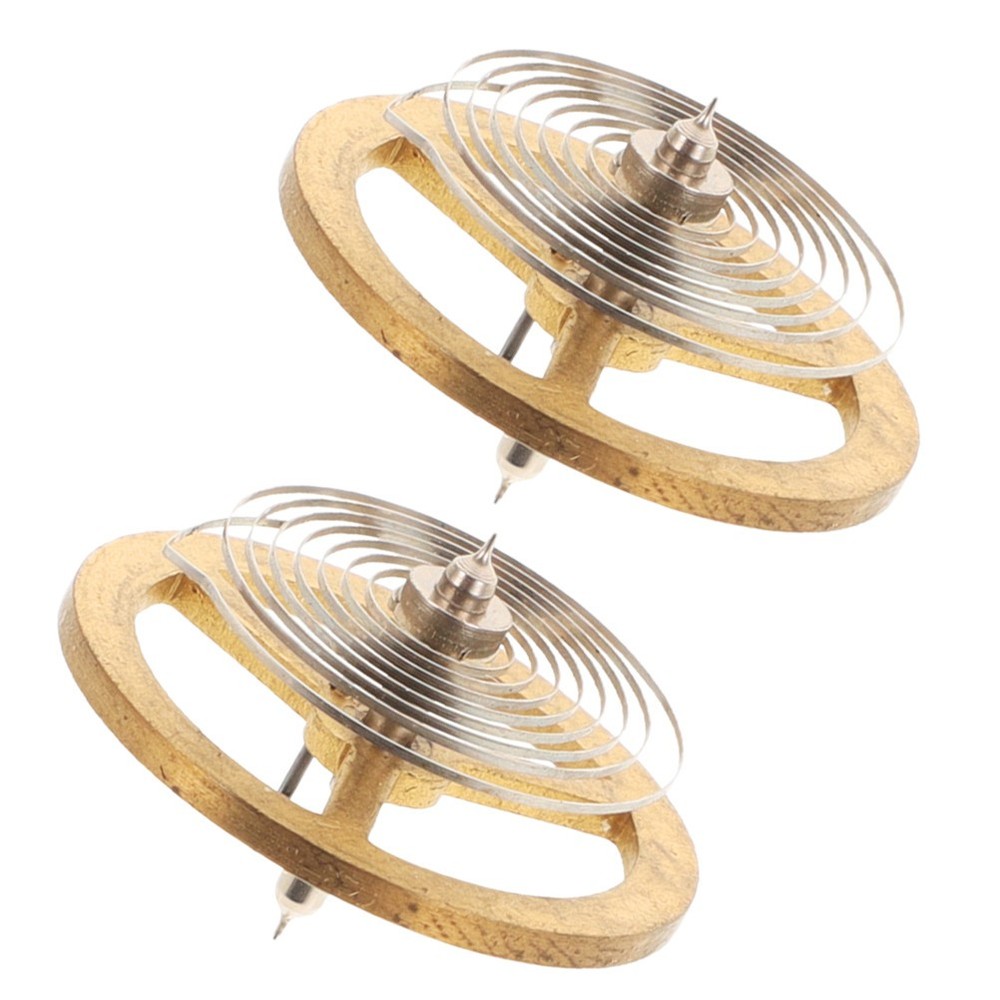 2 Pcs Clock Repairing Accessory Balance Wheel Part Spring Replacement
