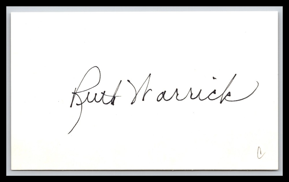 Ruth Warrick - Actress - 3x5 Card - Signed | Autograph (c)