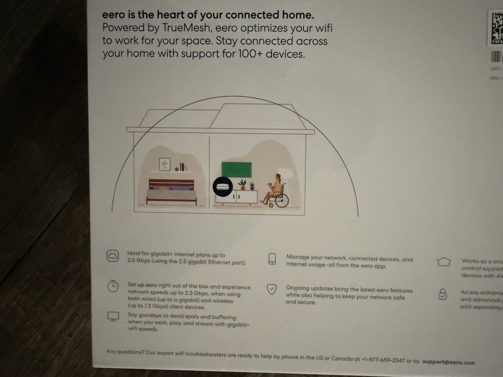 1-Pack Eero Pro 6E Tri-Band Mesh Wi-Fi 6E