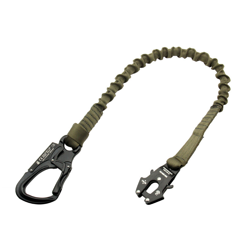 Quick Release Elastic Safety Rope Double End Frog Buckle Functional Task Sling