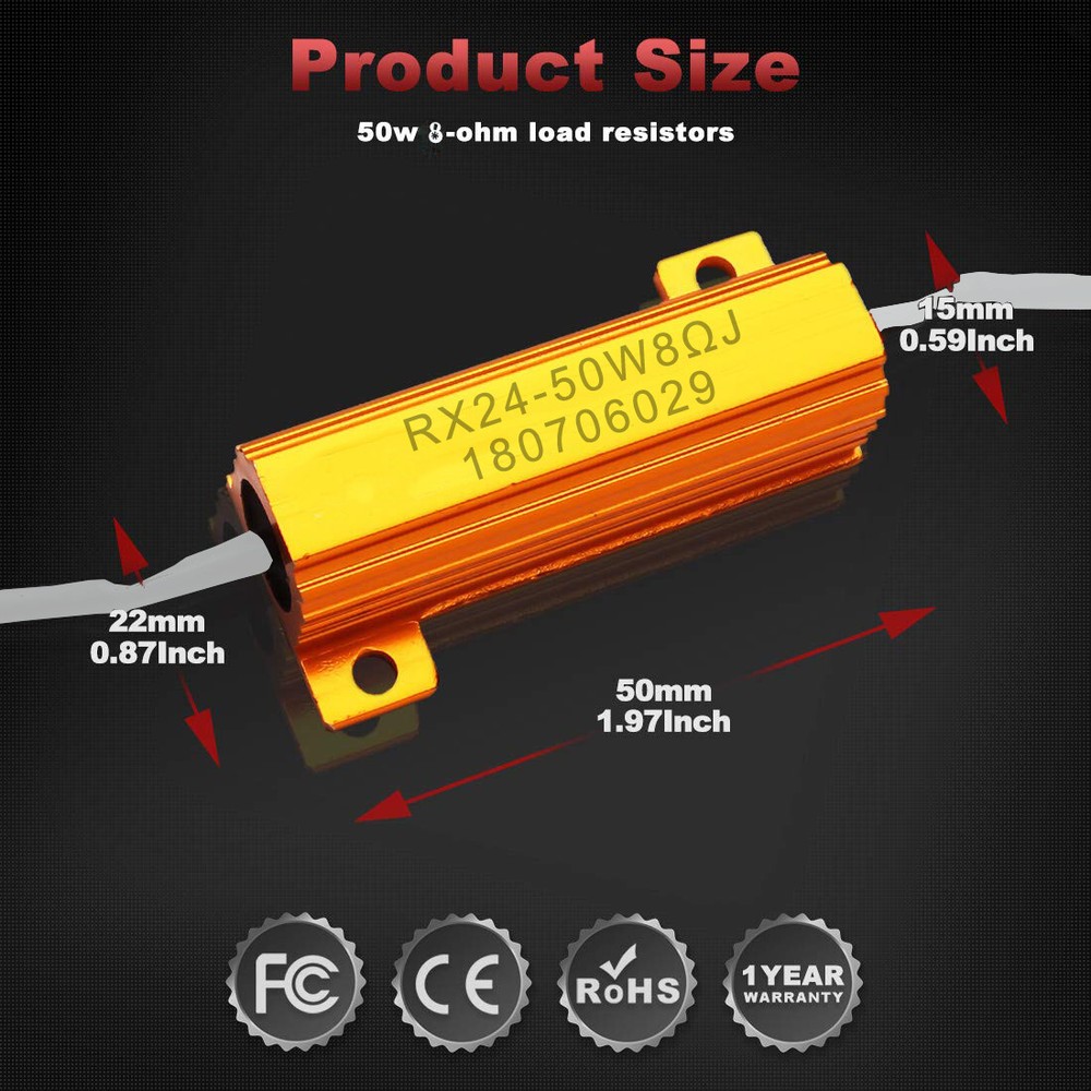 2pcs LED Rear Turn Signal Load Resistor Adapter Anti Hyper Flash Error Canceler