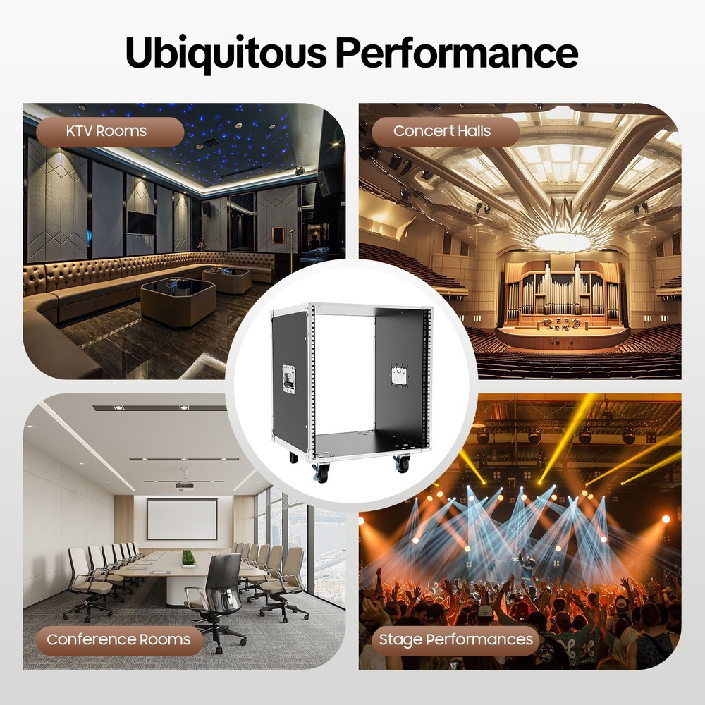 12U Rolling Network Server Data Cabinet Equipment Rack Cabinet Built-in Handles