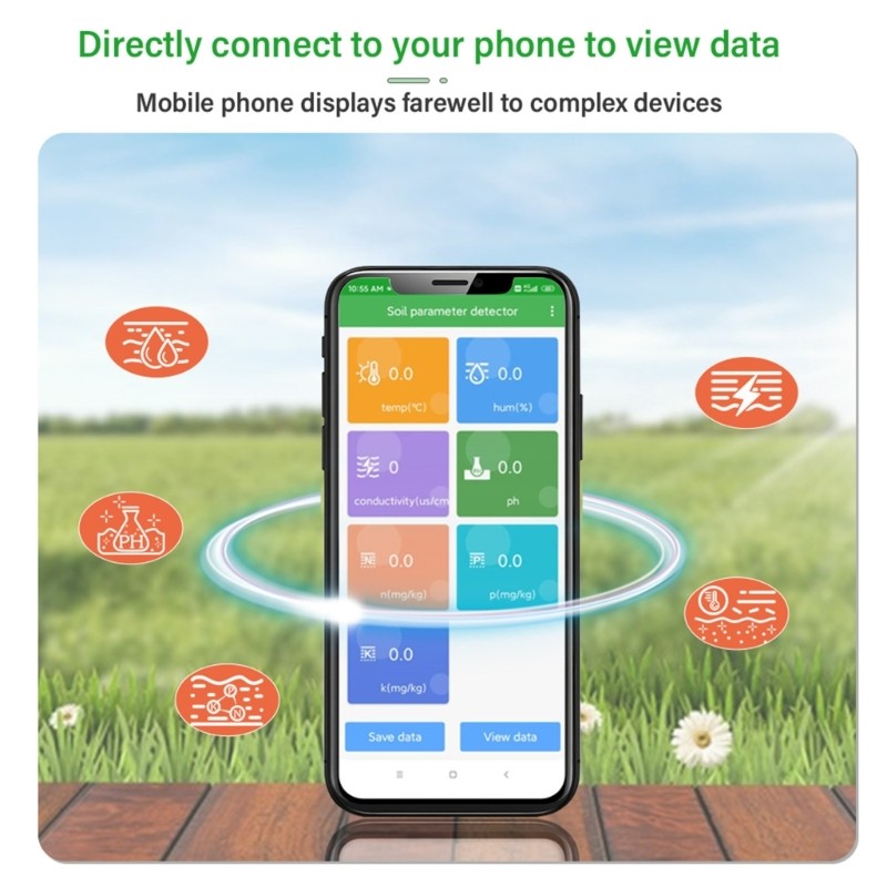 8 in 1 Multifunction Soil Acidity Meter with Nutrient Device Comfortable Handle