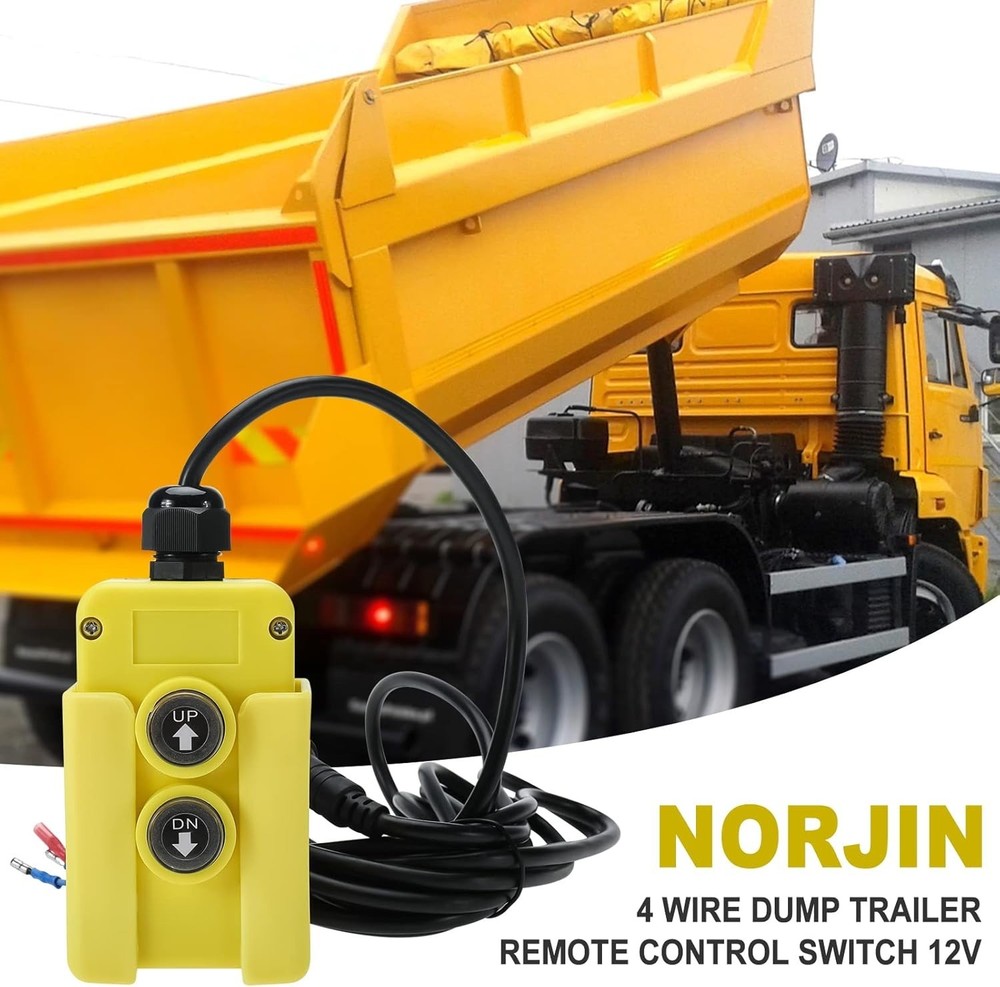 4 Wire Dump Trailer Remote Control Switch for Hydraulic Pump, 12V DC Double Acti