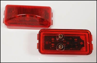 Triton 09653 Red 2.5" Rectangle LED Clearance Sidemarker Light - 2 Pack