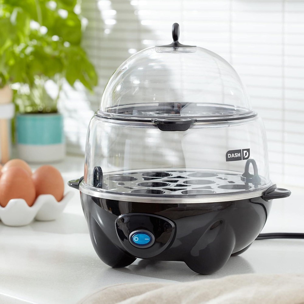 DASH Deluxe Rapid Egg Cooker For Hard Boiled, Poached, Scrambled Eggs, Omelets,
