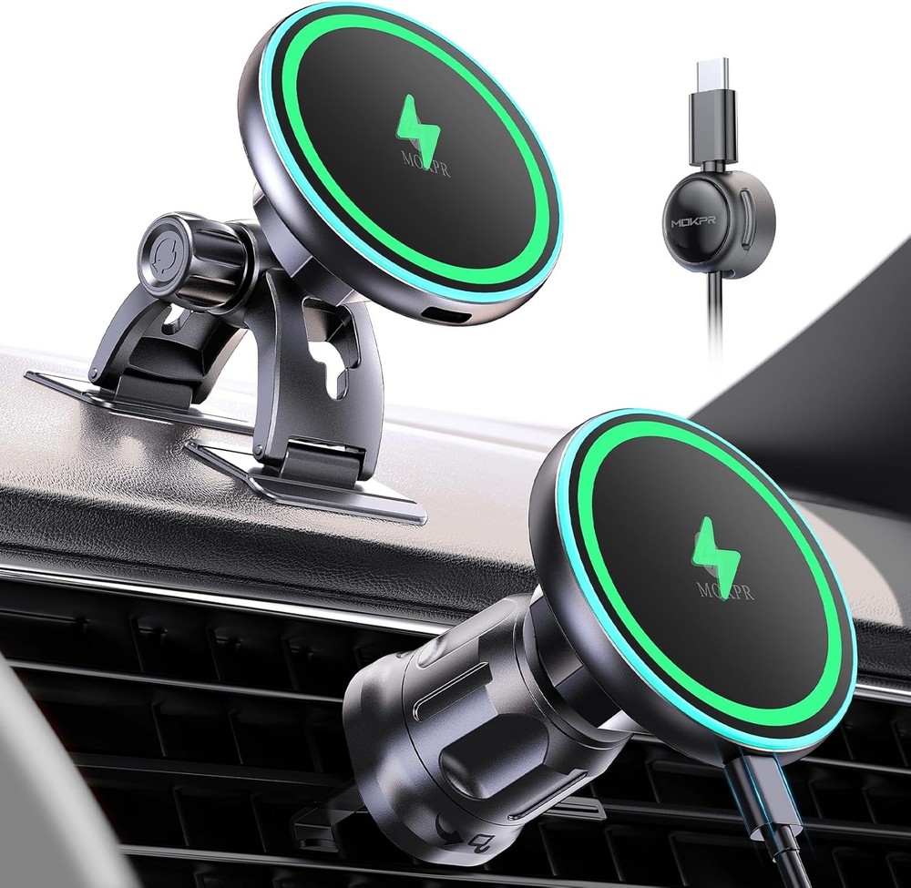 for iPe Magsafe Car Mount Charr, Wirel Car Charr Magnetic