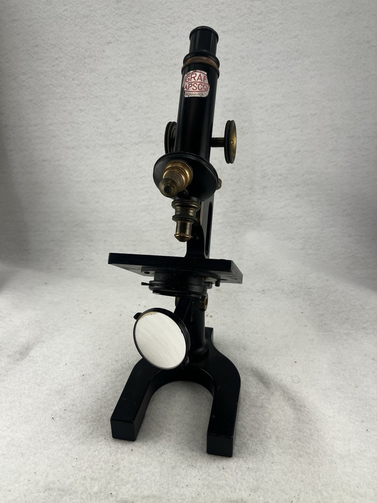 Vintage Graf Apsco Microscope No Light- Made In Chicago c.1946