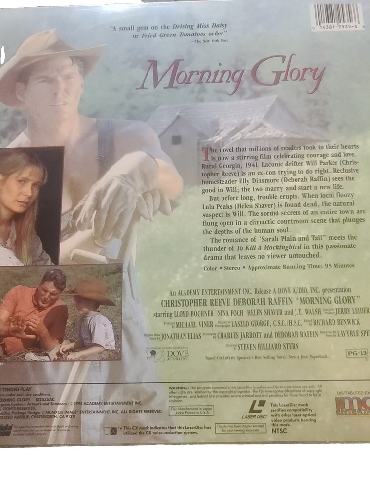 Morning Glory (1993) Laserdisc NEW SEALED MINT