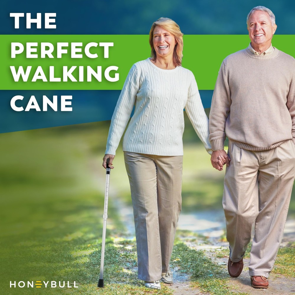 Walking Cane | Single Tip Canes for Men & Women, Foldable, Adjustable, Heavy ...