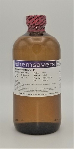 Pentane (n-Pentane), CP, 99+%, 500ml (16oz)