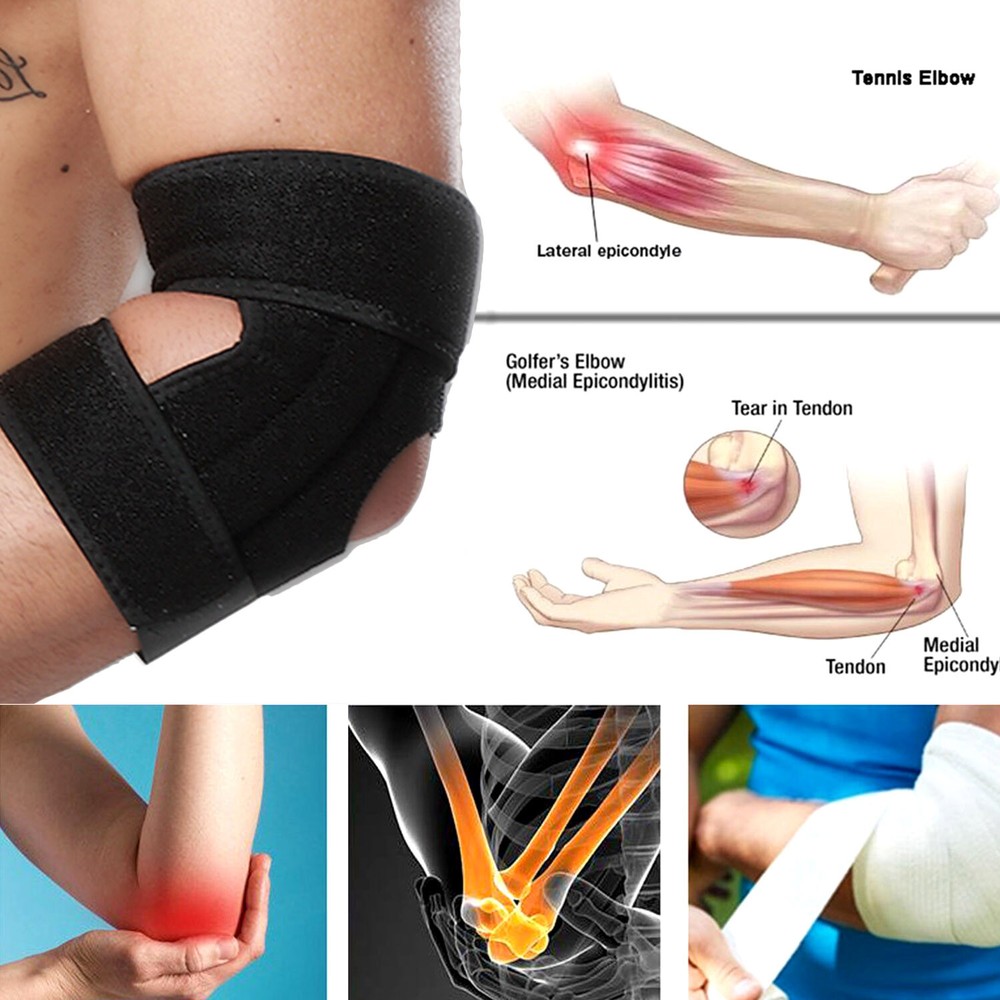 Adjustable Elbow Support Strap Padded Brace Tennis Compression Tendonitis Relief