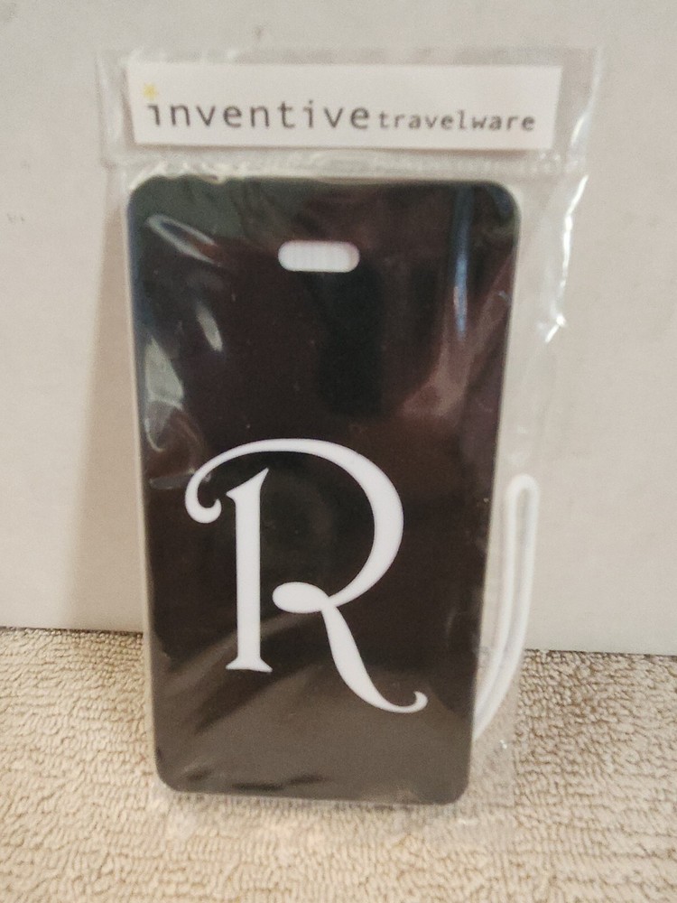 Inventive Travelware " R "  Black Luggage Tag