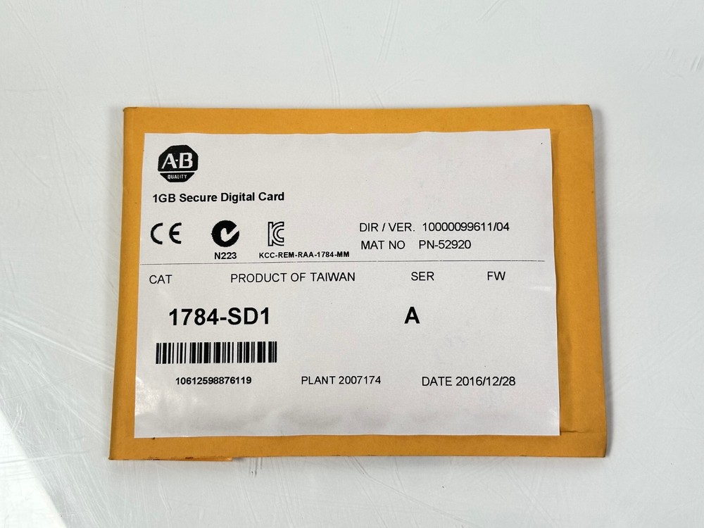 (NEW SEALED) Allen Bradley 1784-SD1  |  1GB Secure Digital Memory Card