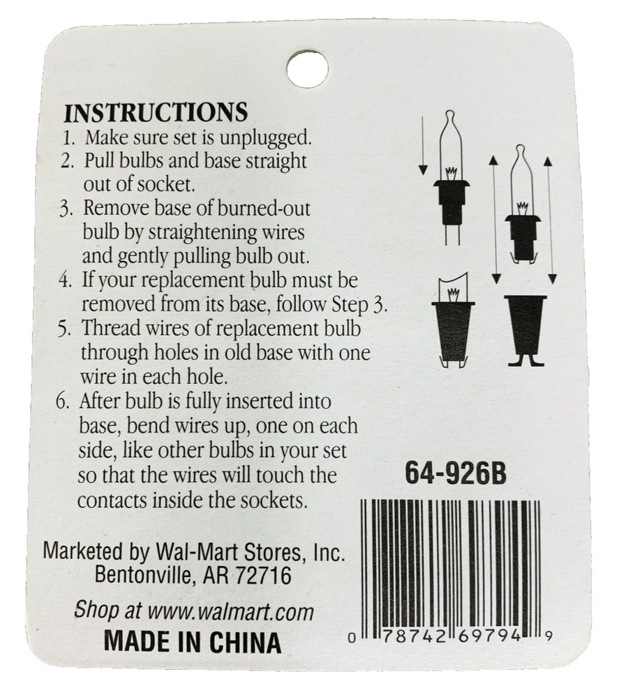 7 volt Christmas Light Bulbs Clear Mini Replacement for 15 19 Light String 10 Pk