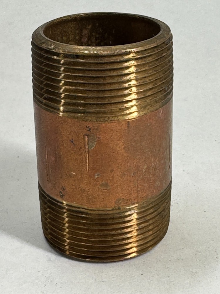 Brass Nipple 1-1/2" NPT Schedule 40 x 3" Long, Thread Both Ends