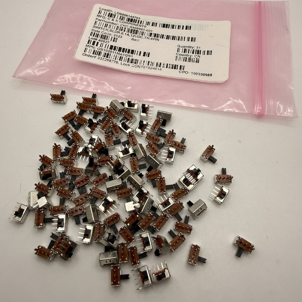 100Pcs 12mm miniature electronic slide switch 3 pin circuit control By C&K