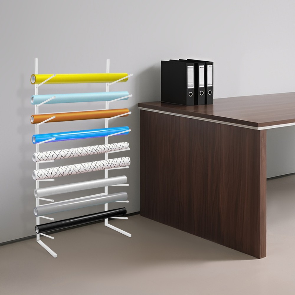 53x28x112 Wall-mounted Blueprint Storage Rack, Blueprint Storage Rack-white