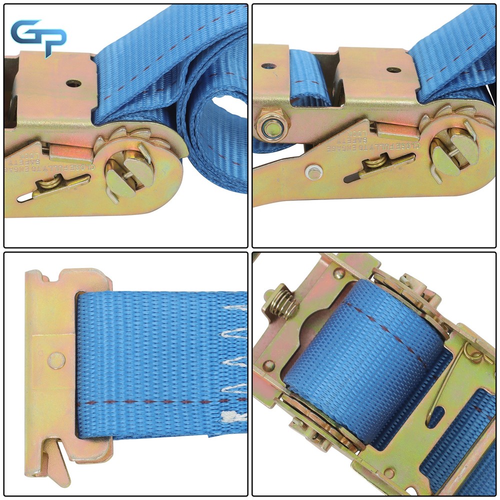 Wheel Chock Tie-Down Kit 4PCS E Wheel Chock 2PCS 7.5' Tie-Down Strap