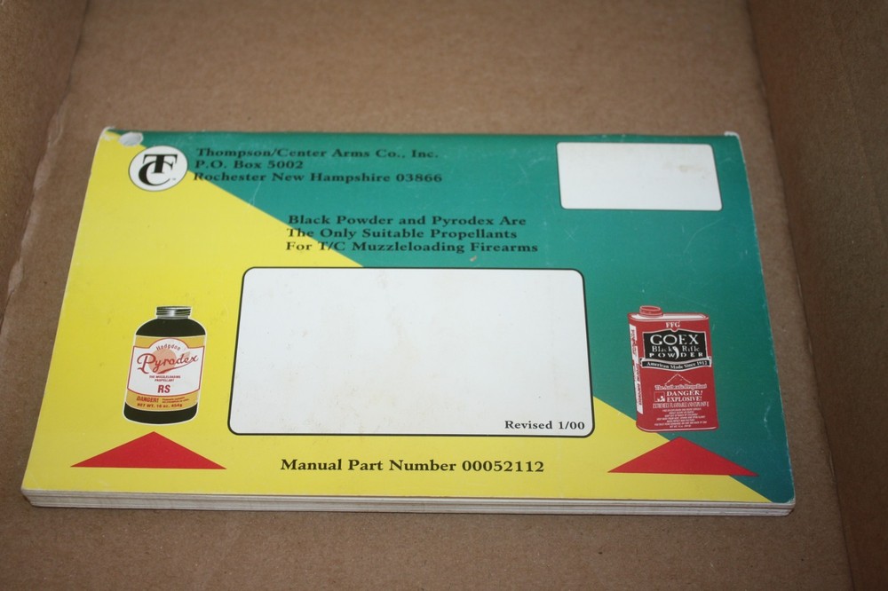 Thompson/Center Encore 209x45 x50 Muzzleloader Rifle & Pistol Owner's Manual