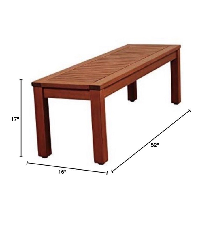 Amazonia Richfield 53" Eucalyptus Backless Bench