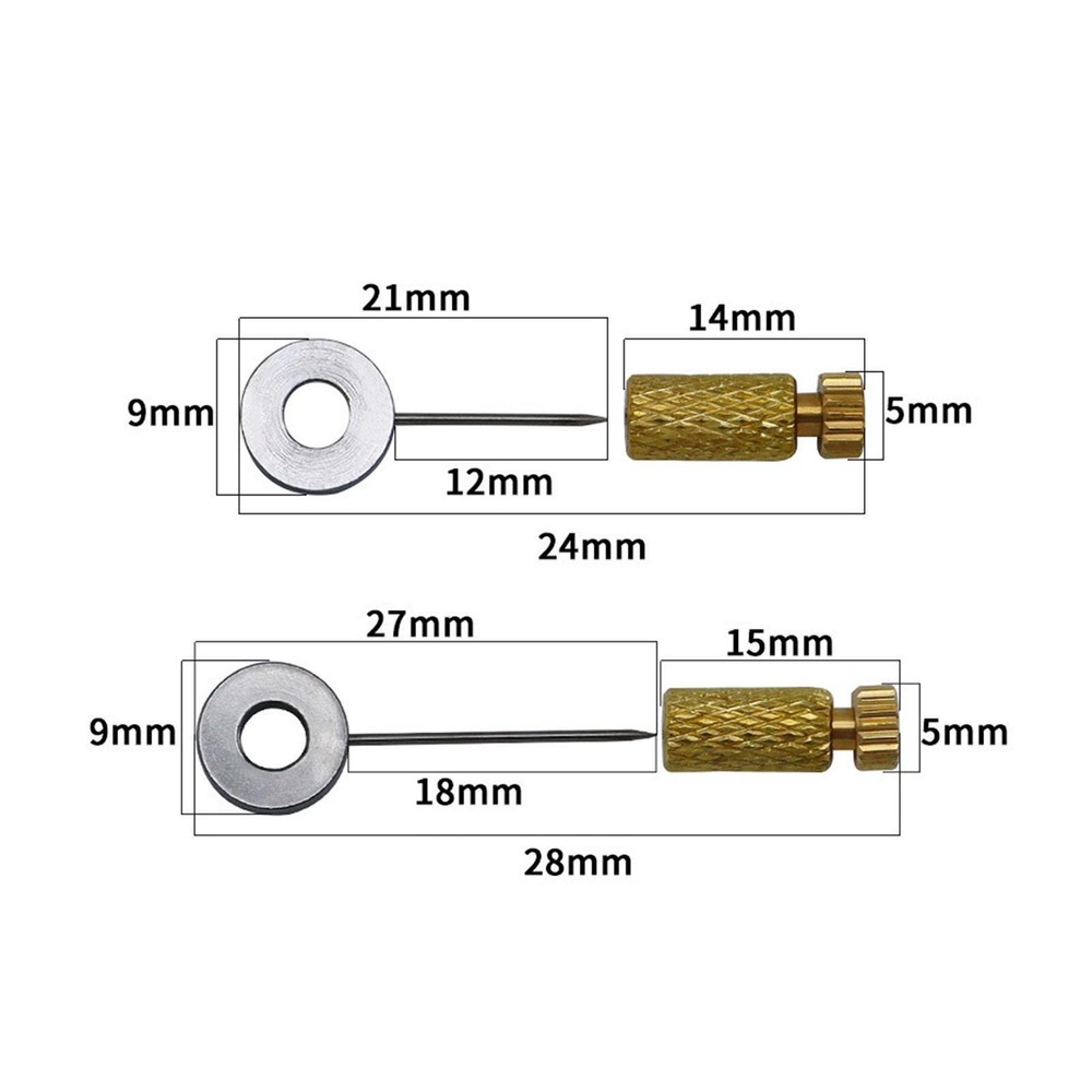 6x Leather Positioning Pins Leather Stitching Tools Practical Brass Fixed Seam