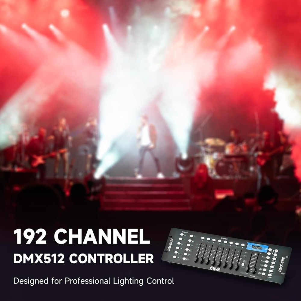 192 Channel DMX 512 Lighting Controller for DJs & Event Planners - Voice Control
