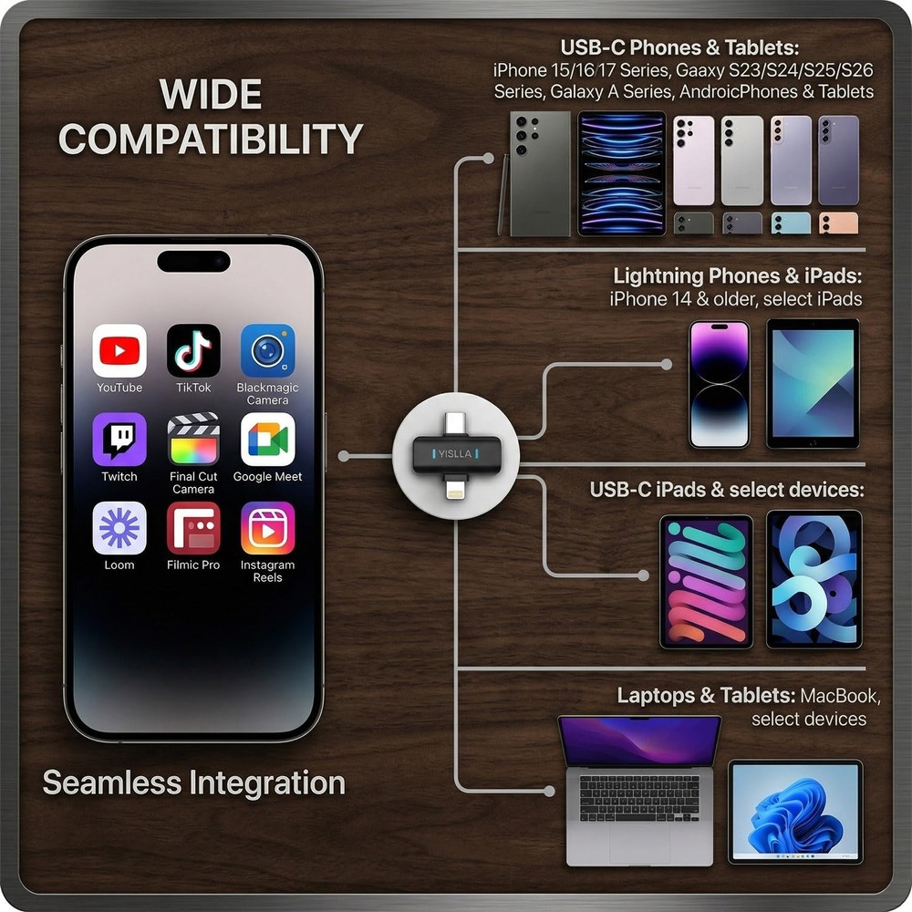 Mini Microphone for iPhone & Android, Furry Windscreen, Noise Cancelling Wire...