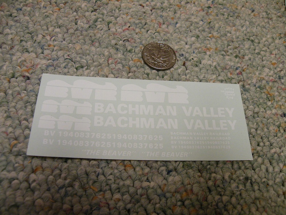 Herald King decals HO Bachman Valley  white  XX375