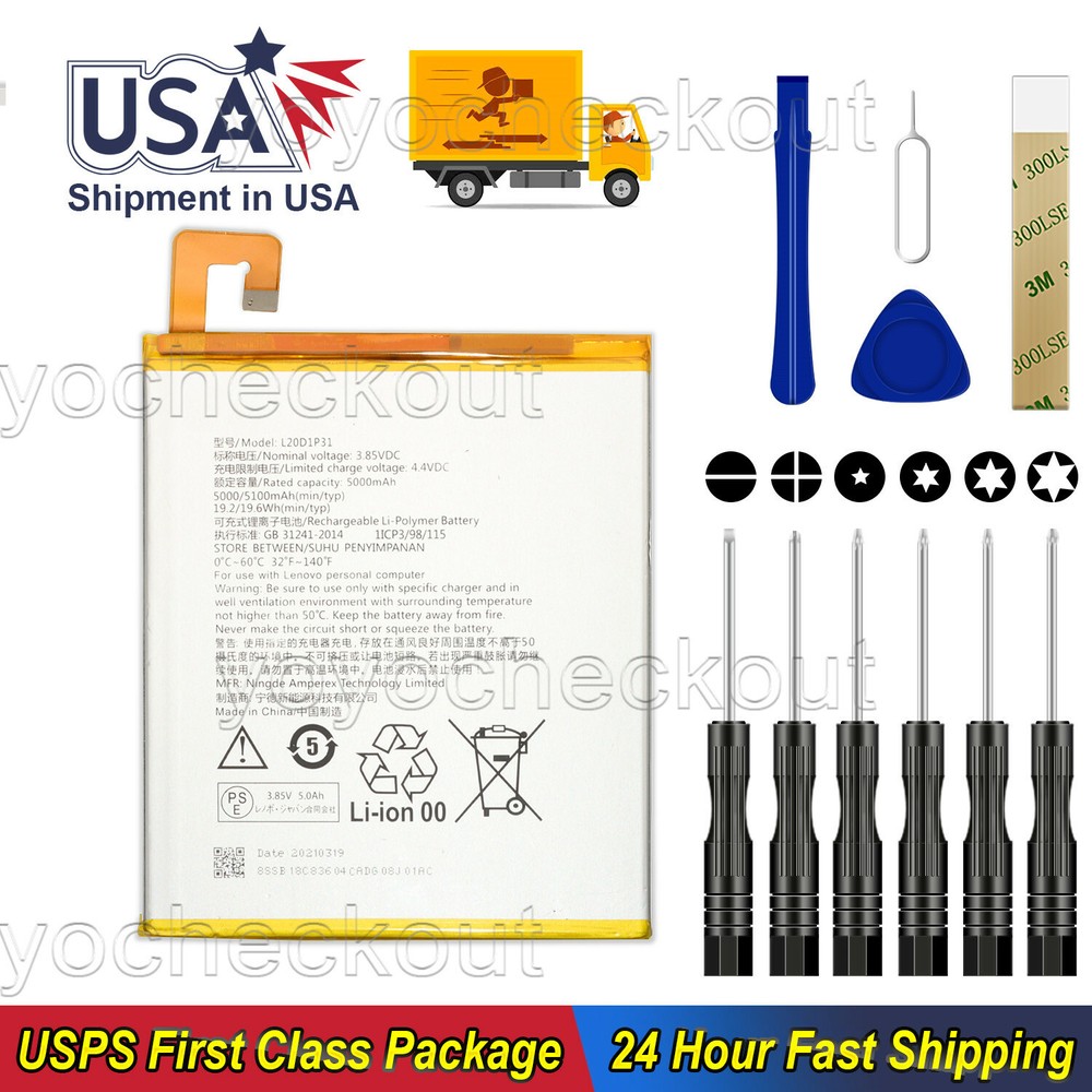 For Lenovo L20D1P31 Battery Replacement Tool 5000 Mah USA