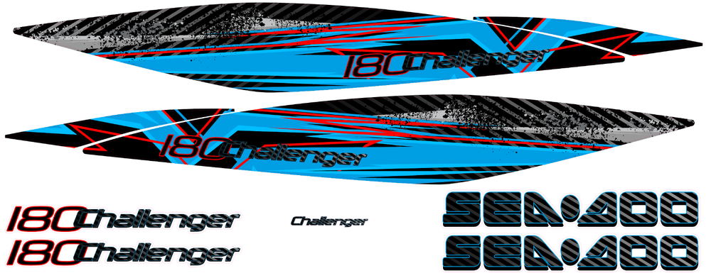 CHALLENGER 180 sticker SEADOO full kit graphic replacement 2005 2010 Neon blue