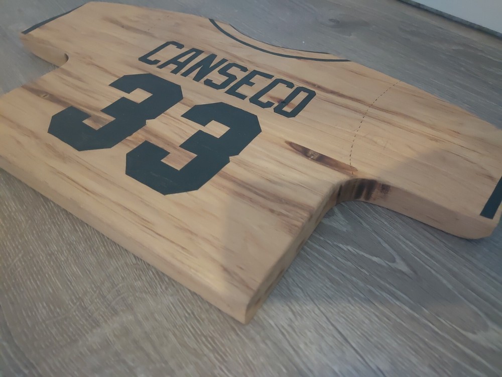 JOSE CANSECO #33 CUSTOM MADE WOOD CUTTING BOARD
