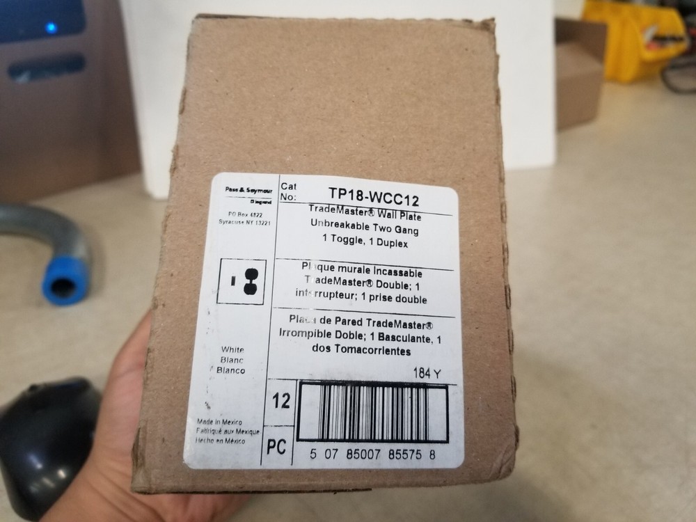 12 Pack Legrand TP18WCC12 White 2G Toggle/Duplex Plates