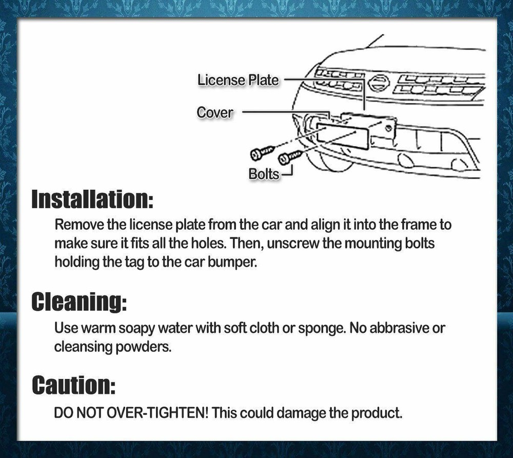 Zone Tech 2 Clear License Plate Tag Frame Covers Bubble Shields Protector Car