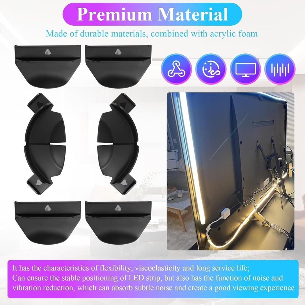 Upgraded Brackets Set Fit for Philips Hue Play Gradient Light Strip, Compatib...
