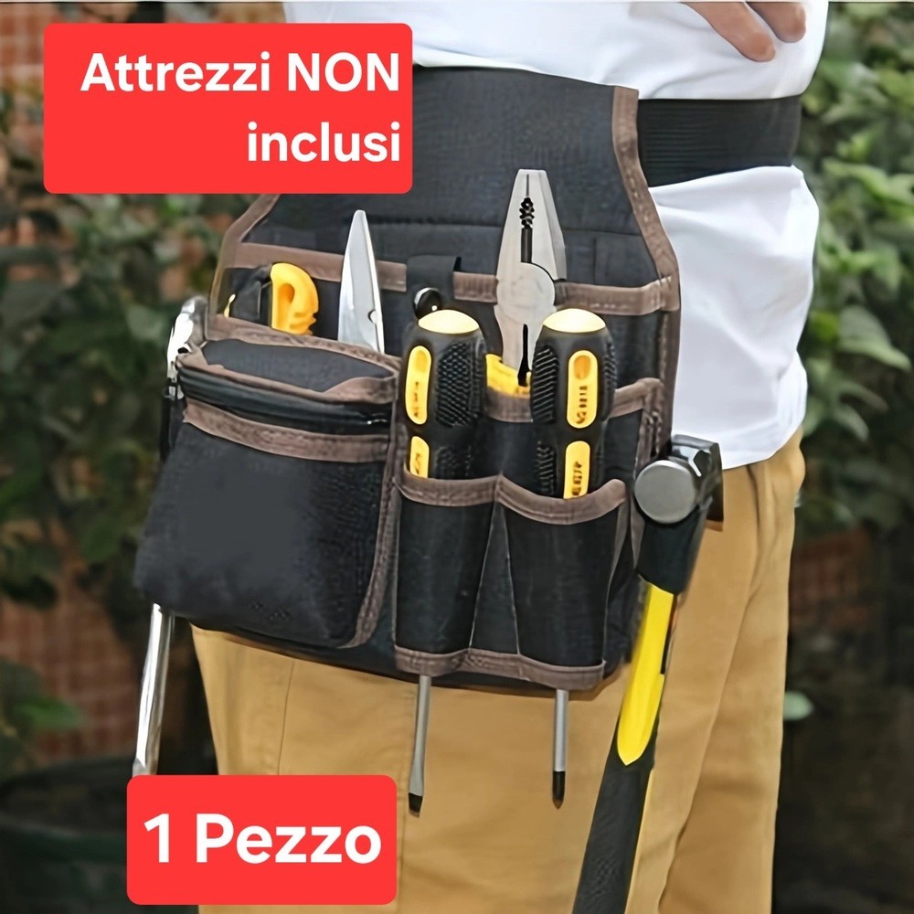 1 Multipurpose Electrician Tool Bag Work Pouch Brown (Foreign Shipping