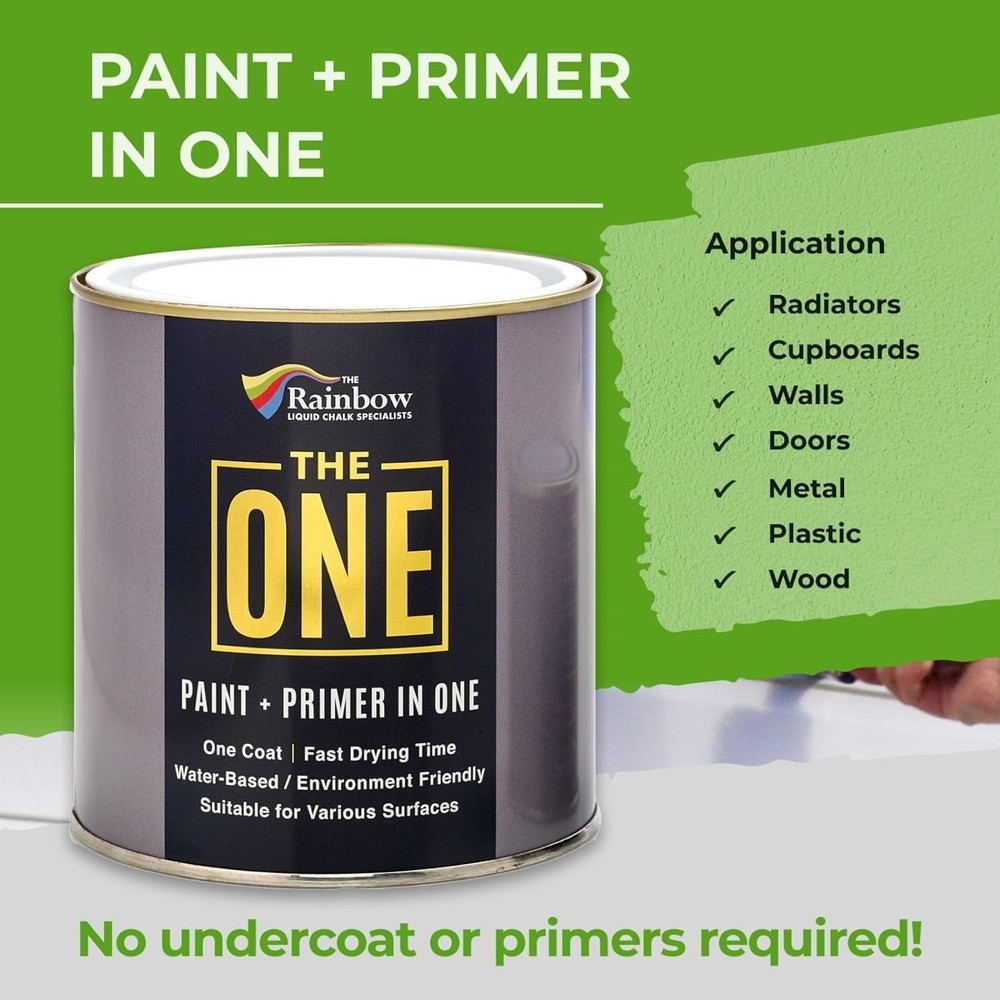 All-in-One Light Grey Paint & Primer - Eco-Friendly Matte Solution, 1 Liter