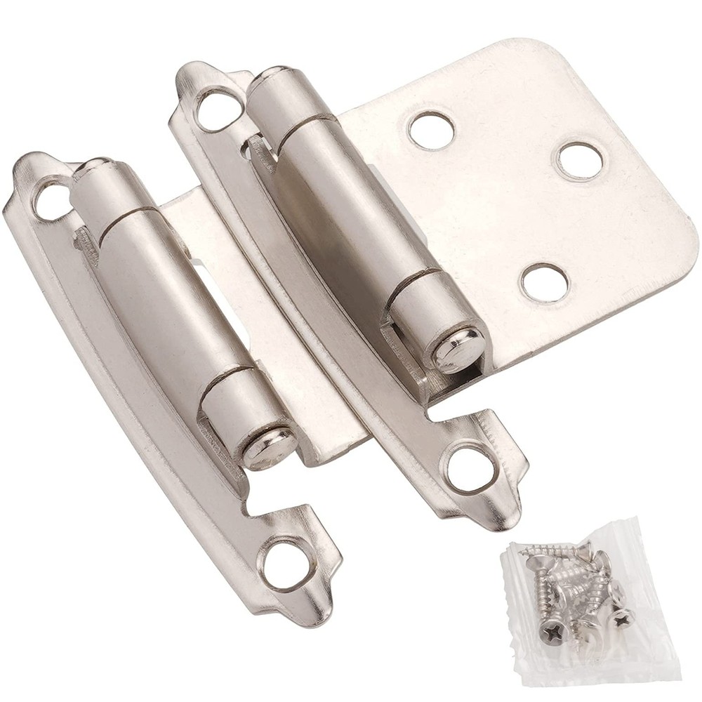DecoBasics Cabinet Hinges Brushed Nickel for Kitchen 50 Pack,