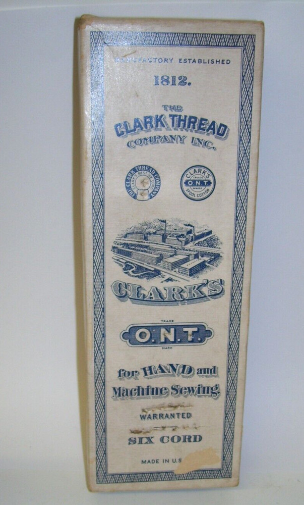 Clark's Sewing Thread Box O.N.T.  Antique