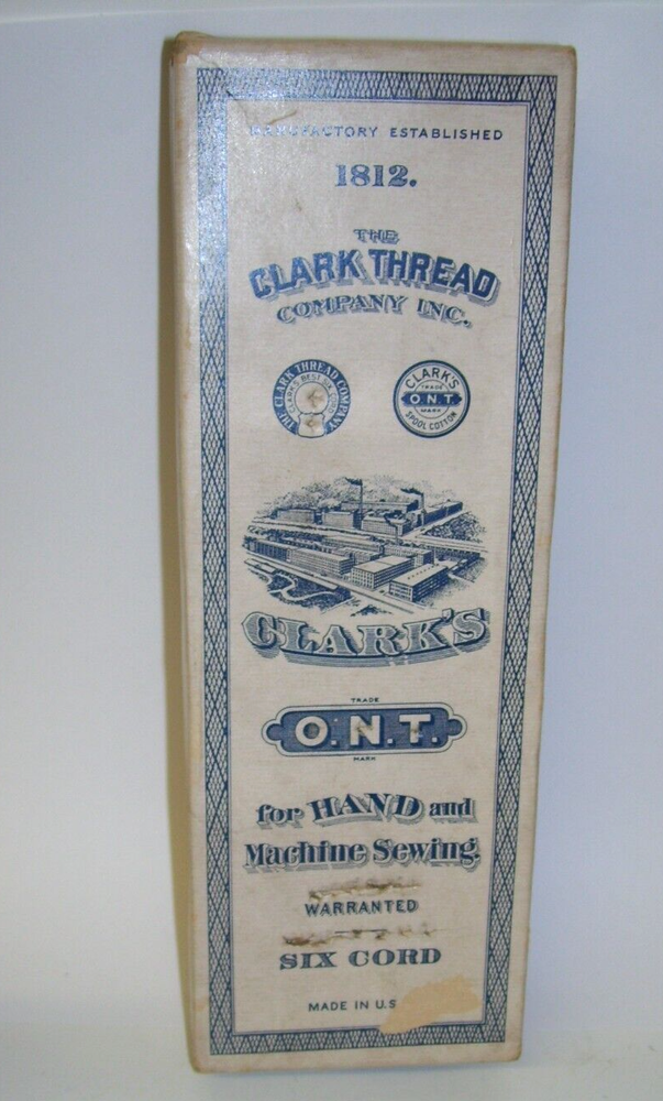 Clark's Sewing Thread Box O.N.T. Antique