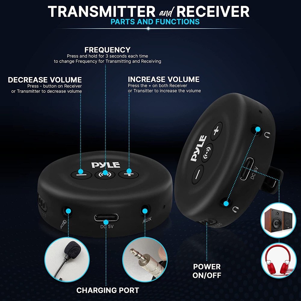 PylePro PDWMU20 Wireless Audio Transmitter Set