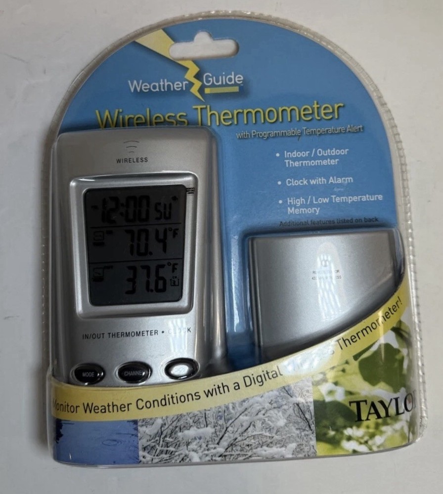 Taylor Wireless Indoor/Outdoor Thermometer with Programmable Temperature Alert