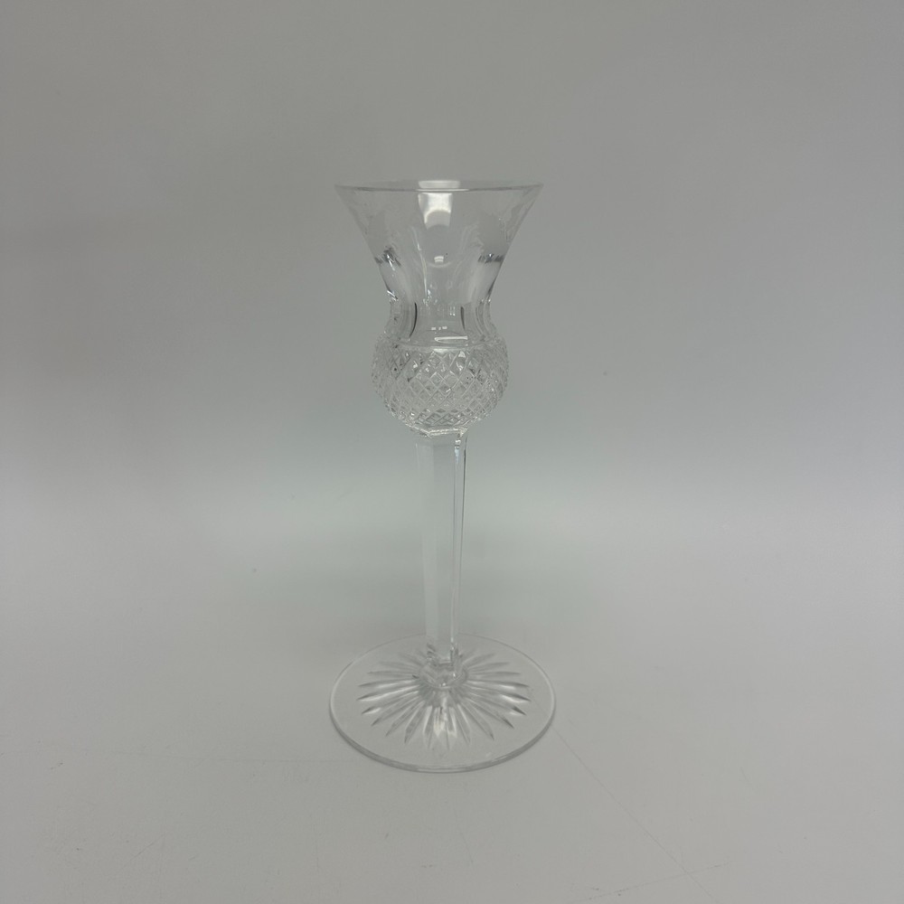 Edinburgh Thistle Unsigned Crystal Single Light Candlestick 6.5" T 2.25" W