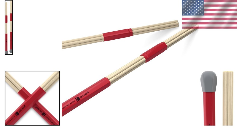 Thunder Rods Birch Sticks - Quiet Performance - 16" - 1 Pair