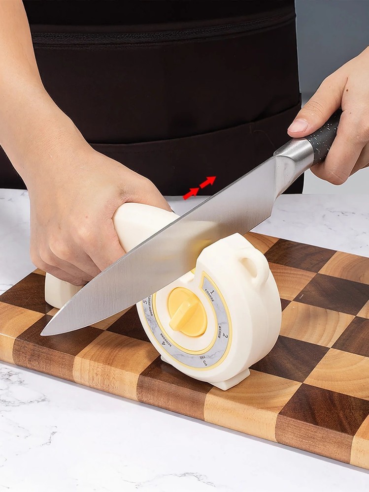 6-In-1 Knife Sharpener with Rotary Knob - Multi-Use Kitchen Sharpener Tool