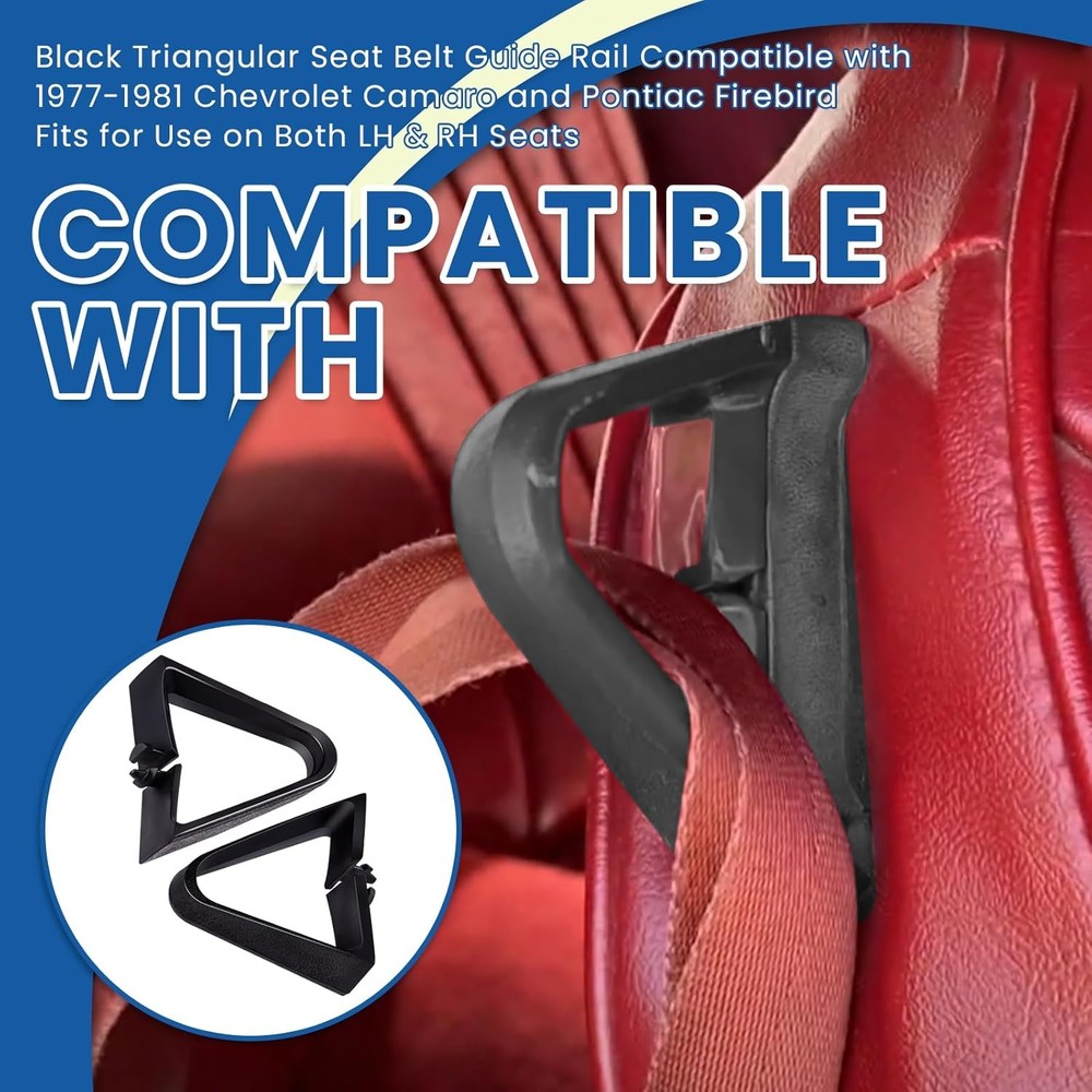 2x 9737575 Triangular Seat Belt Guide Rail For 1977-1981 Camaro and Firebird