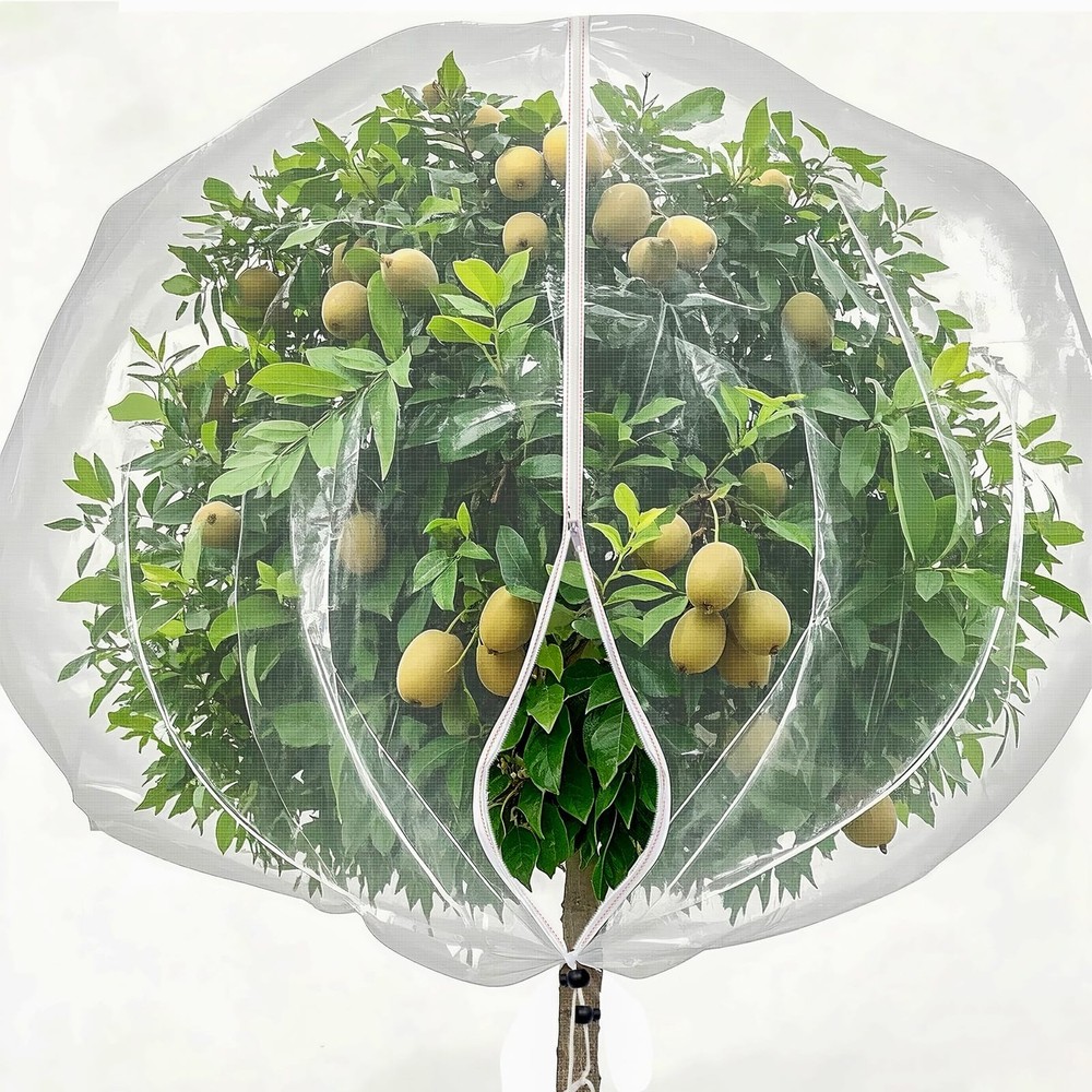 Large Fruit Tree Netting Bags with Zipper and Drawstring, Insect Bird Barrier...