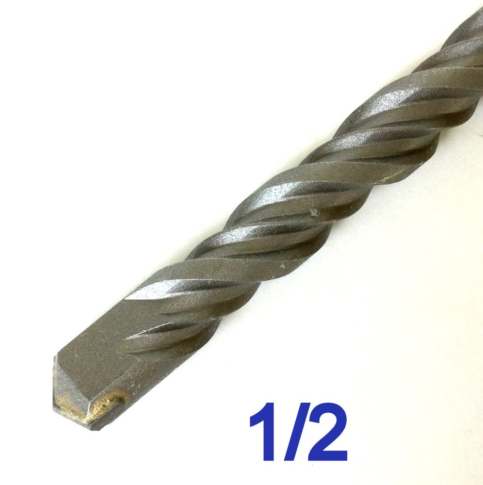 4 pc Set of SDS PLUS 1/2" diameter 8" long Carbide tip Hammer drill bit S
