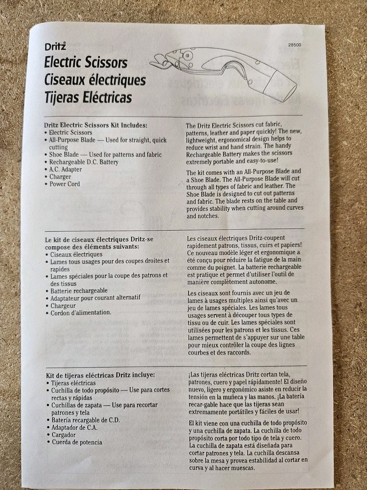 Dritz Electric Scissors Never Used