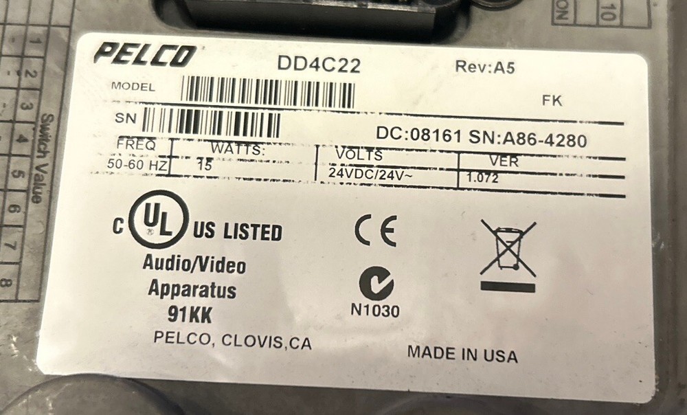 Pelco Spectra IV DD4C22 PTZ Security Camera System Dome Camera Only